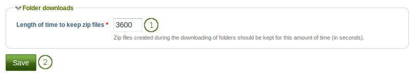 Configure the folder download settings