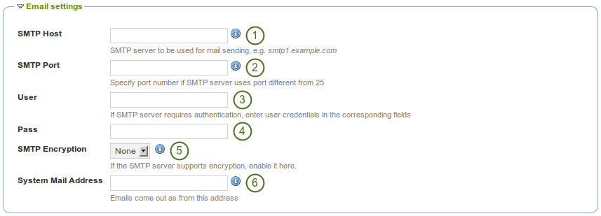 Email settings