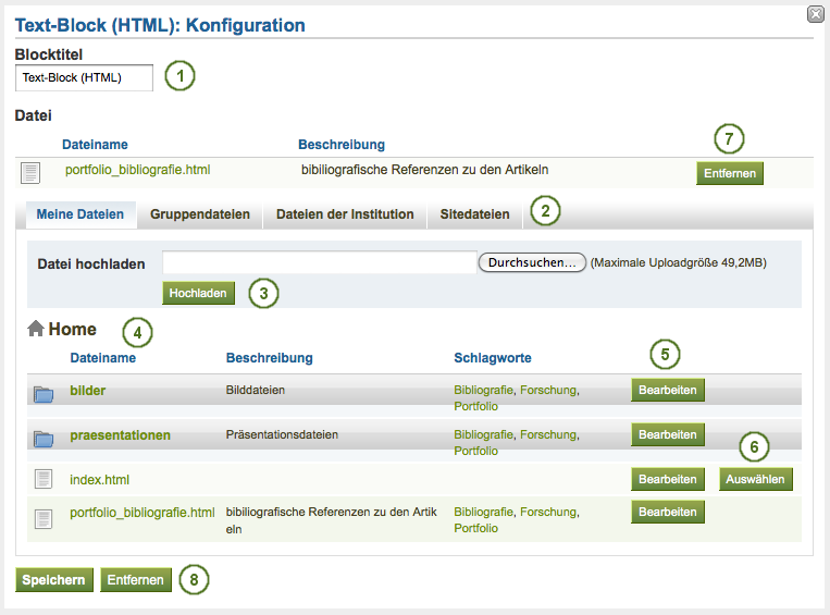 Configure the block Some HTML