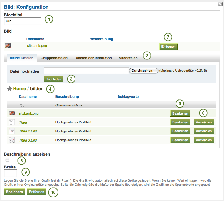 Configure the image block