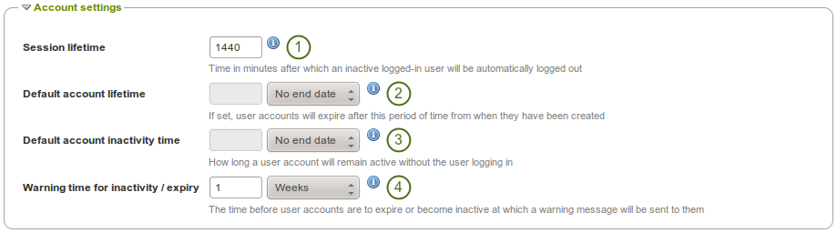 Account settings