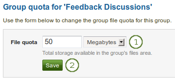 Change the group file quota