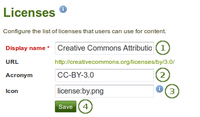 Edit a license on the site