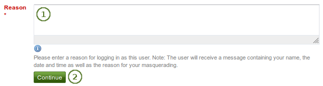 Provide a reason for masquerading as another user