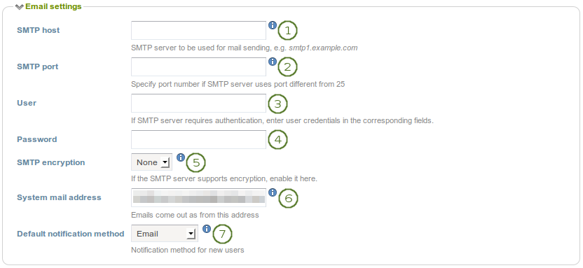 Email settings