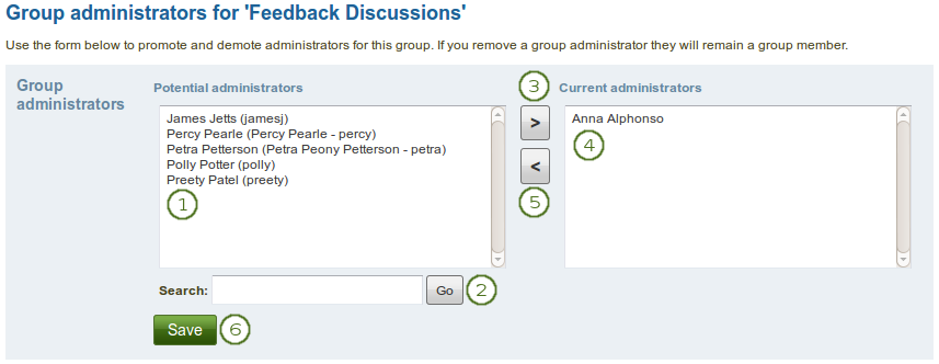 Add or remove group administrators
