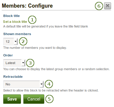 Configure the group pages block