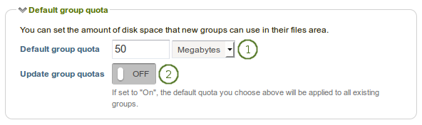 Configure the default group quota