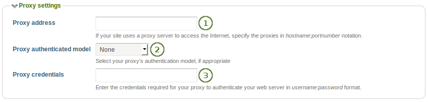 Proxy settings