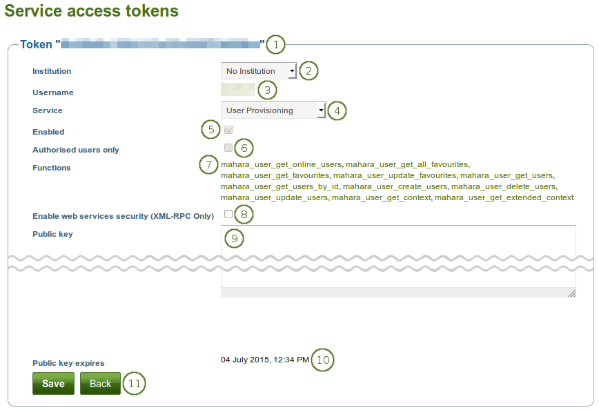 Configure a service access token