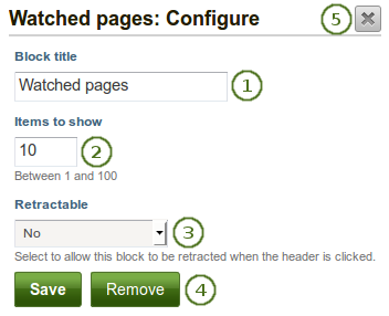 Configure the watchlist block