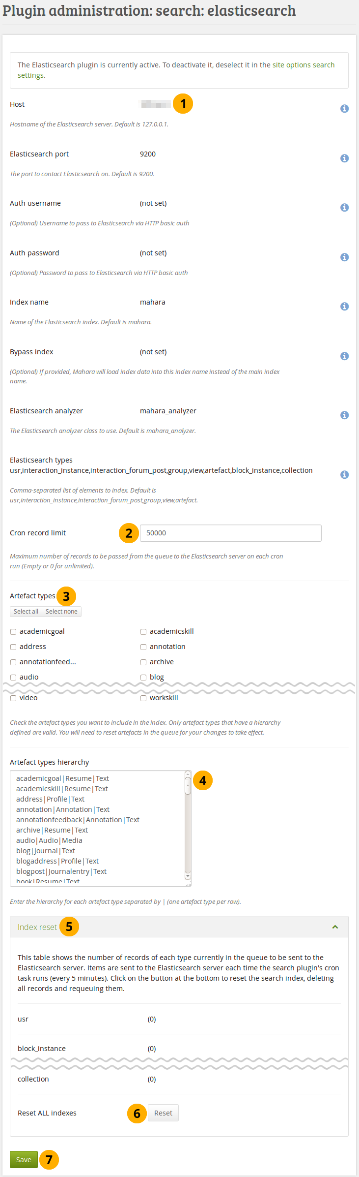 Configure the Elasticsearch plugin