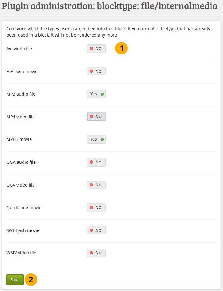 Configure the Embedded media block