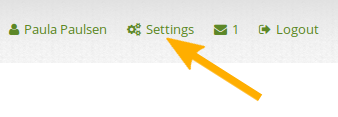Link to the user settings page