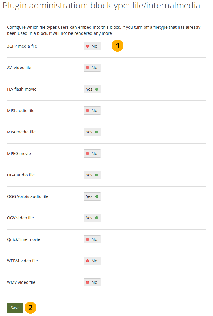 Configure the Embedded media block