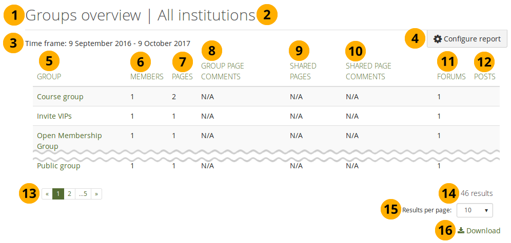 Groups overview report