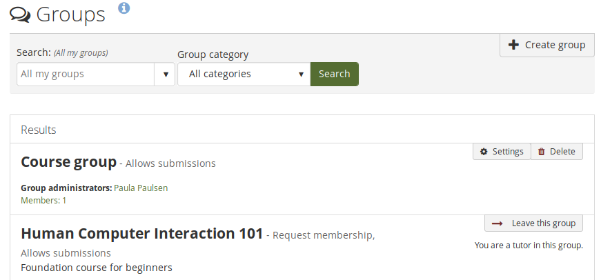 Merged "Find groups" and "My groups"