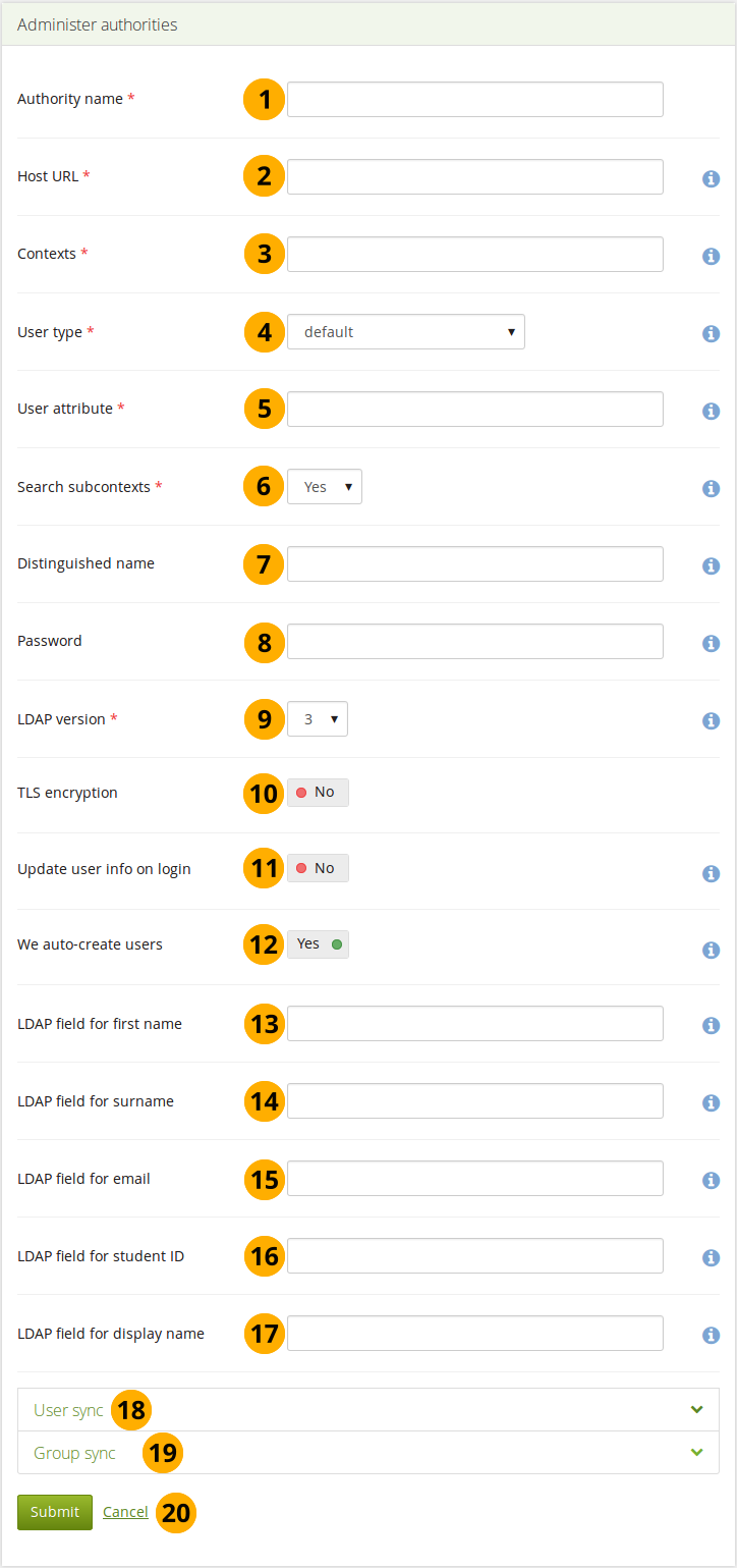 LDAP Authentifizierung einrichten