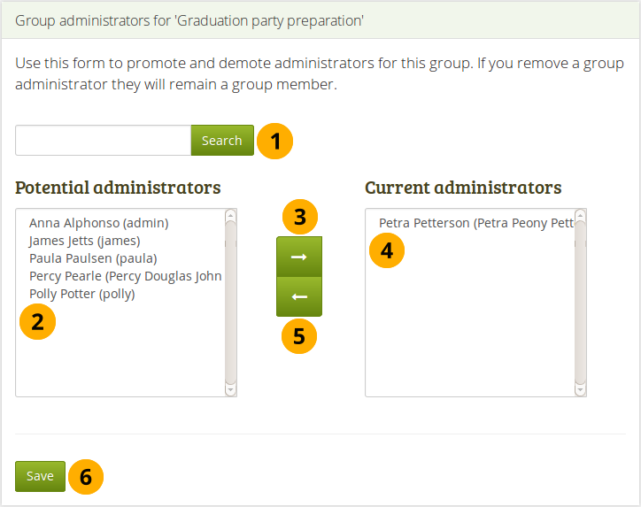 Gruppen-Administratoren hinzufügen oder entfernen