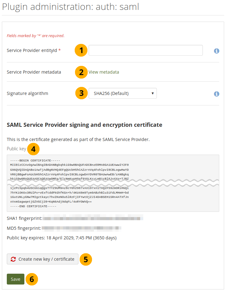 Site für SAML Authentifizierung vorbereiten