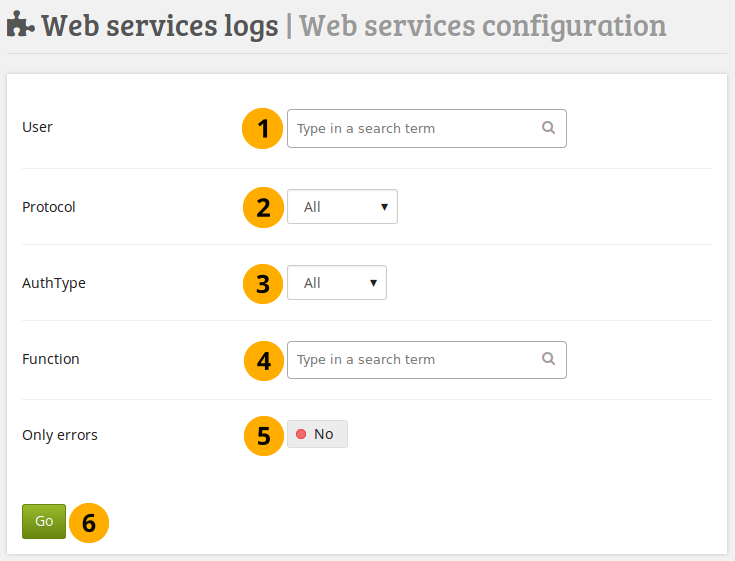 Suche in den WebService-Logs