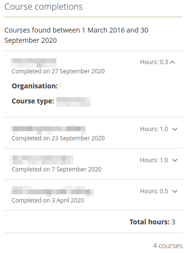 Display LMS course completions in a block