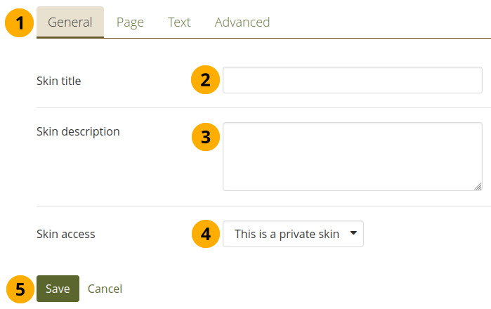 General settings for your skin