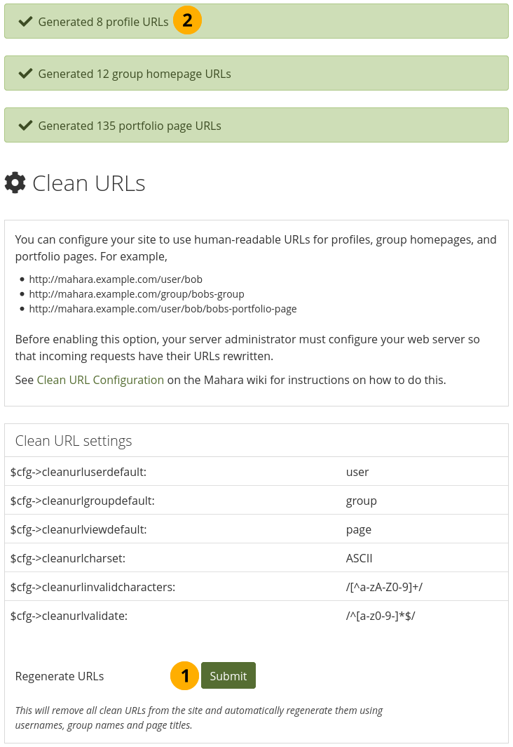 Regenerate clean URLs for existing accounts in bulk