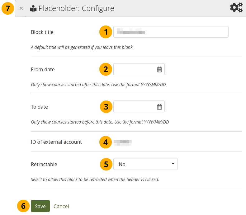 Configure the 'Course completion' block