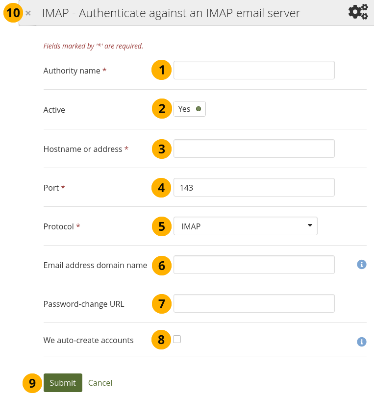 IMAP Authentifizierung einrichten