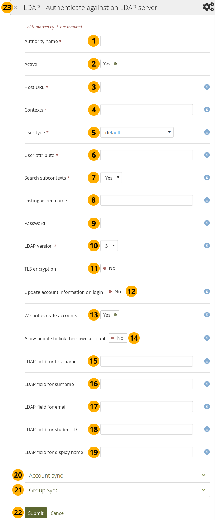 LDAP Authentifizierung einrichten