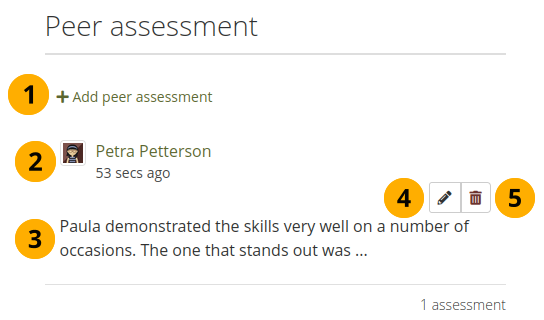 View a peer assessment