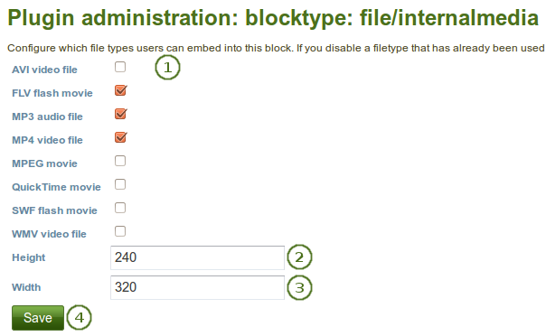 Configure the Embedded media block