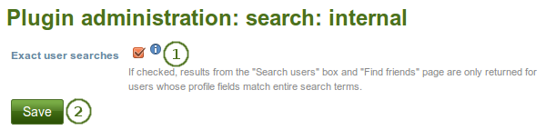 Configure the internal search plugin