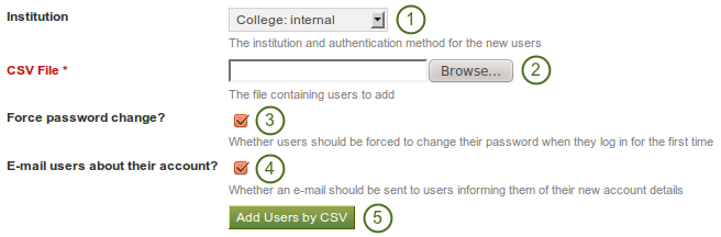 Add users by csv file