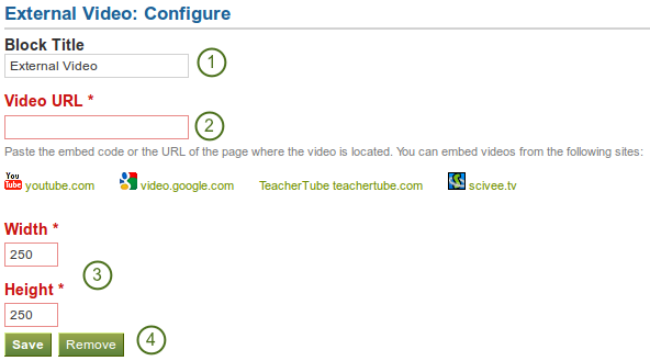 Configure external video