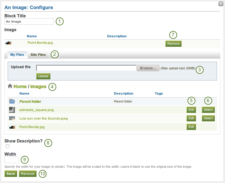 Configure the block Some HTML