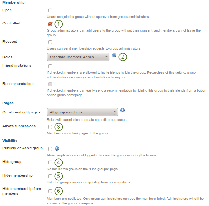 Additional options for staff and institution admins