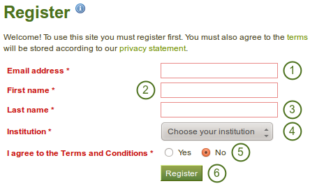 User self-registration for an institution