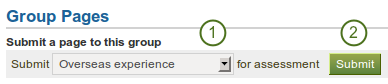 Submit a page to a course controlled group