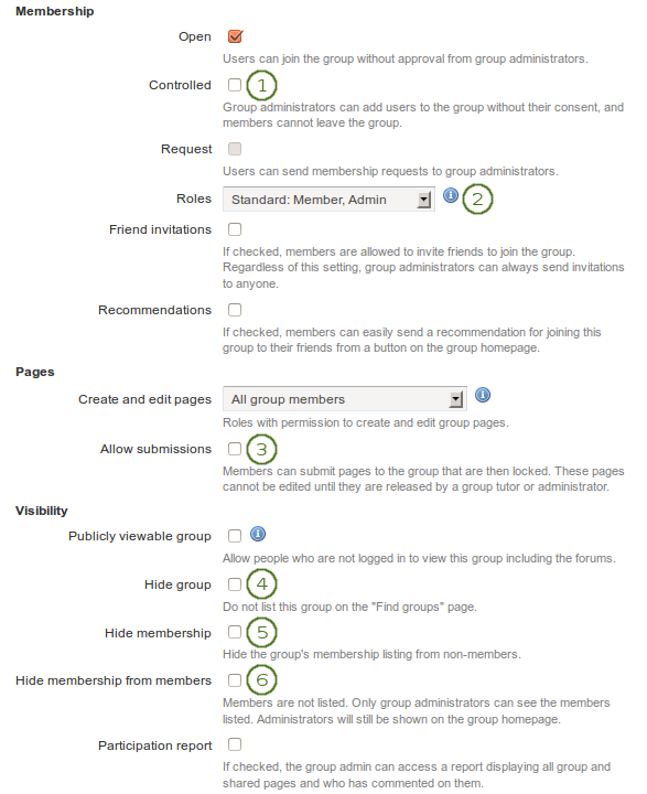 Additional options for staff and institution admins