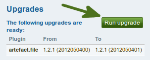 Upgrade notice for a plugin