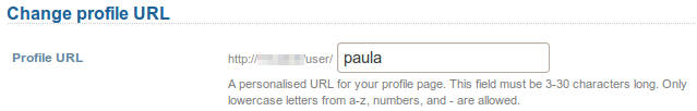 Change profile URL