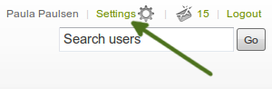 Link to the user settings page