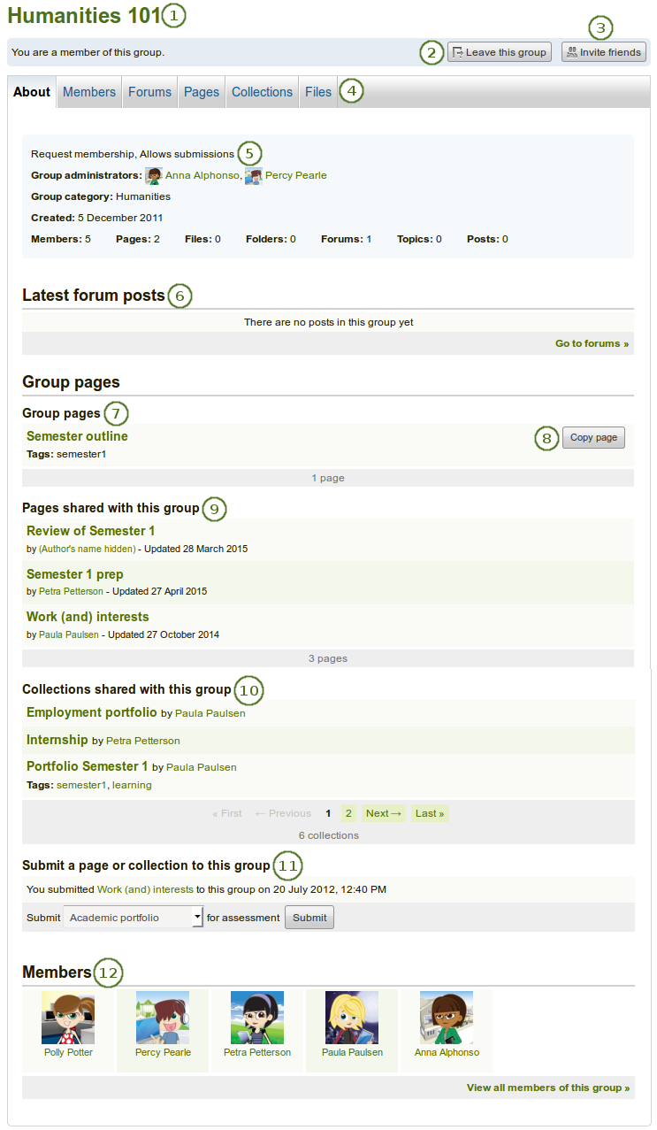 View group homepage as regular group member