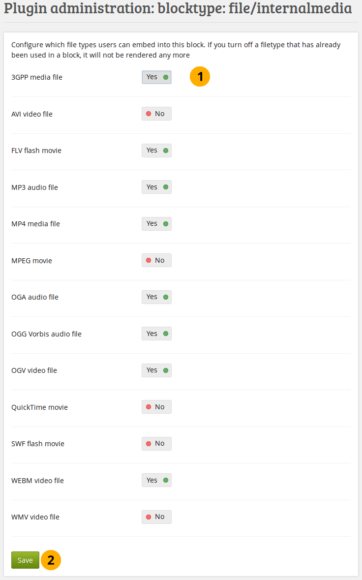 Configure the Embedded media block