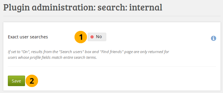 Configure the internal search plugin