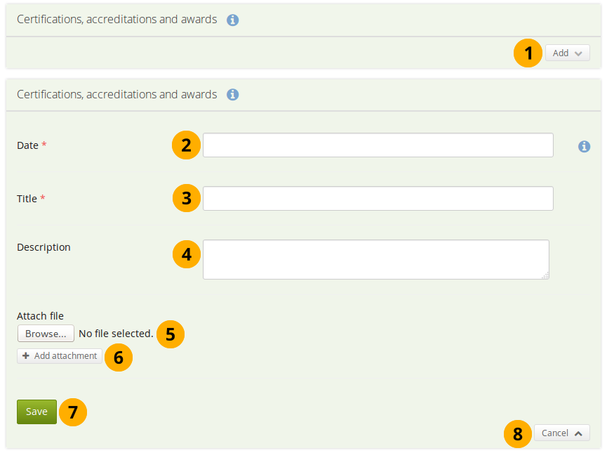 Certifications, accreditations and awards table