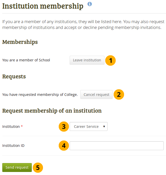Check on your institution membership