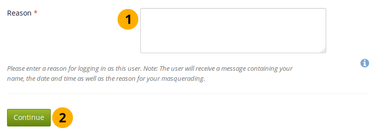 Provide a reason for masquerading as another user